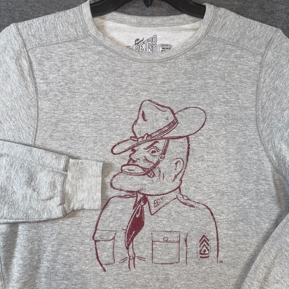 Texas A&M Aggies Ol Sarge Retro Brand College Vault Graphic Sweatshirt Men L NEW